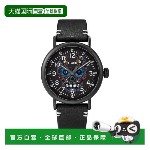 自营Timex Dia de los Muertos皮革手表-黑色 美国奥莱直发
