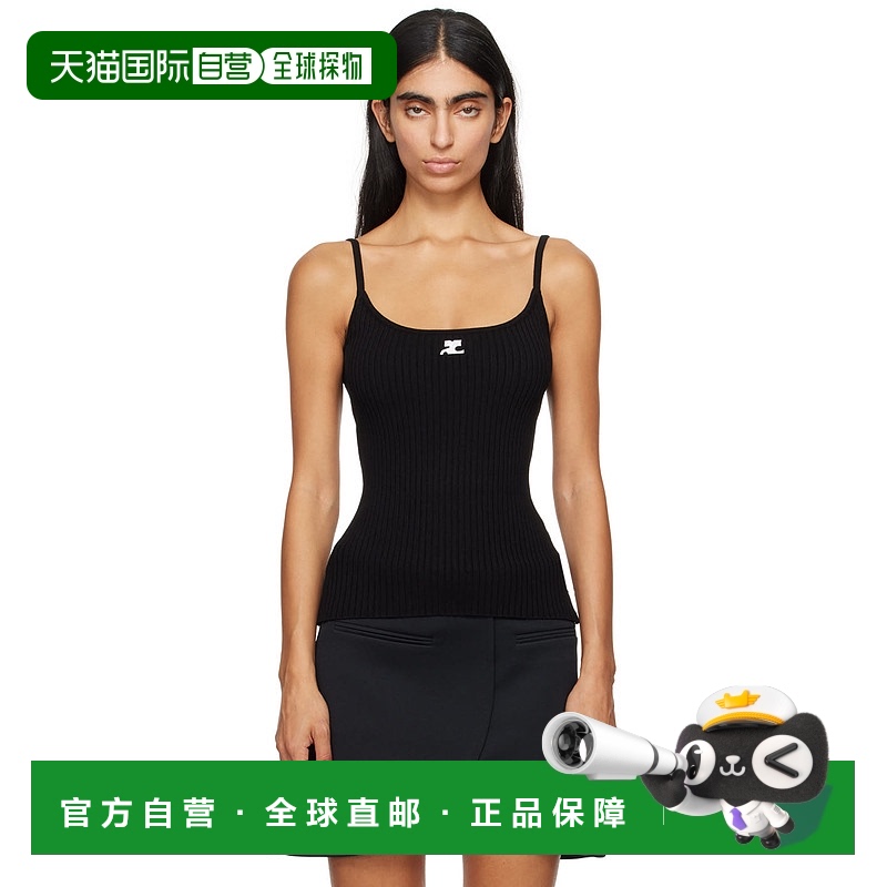 香港直邮潮奢 Courreges 女士 黑色吊带背心 PERMDE012FI0001针织