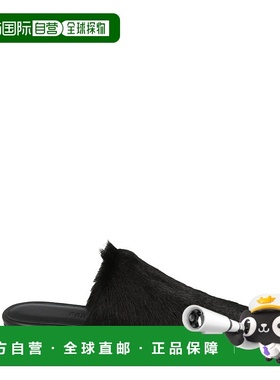 自营salvatore ferragamoSelestina Fur Mules - nero 美国奥莱直