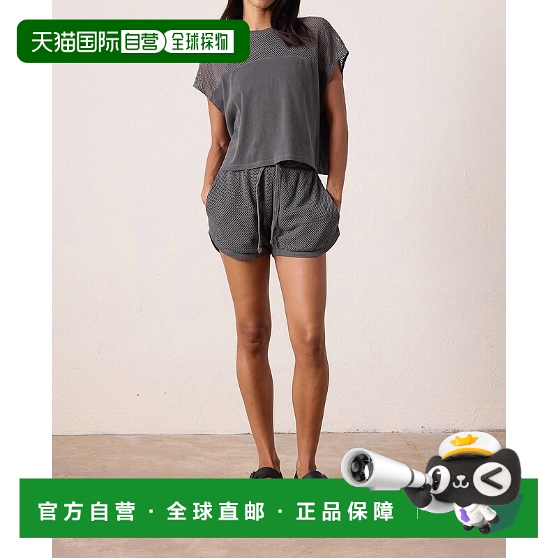 自营nsfTucker针织衬里网眼短裤，褪色黑色-褪色黑色 美国奥莱直