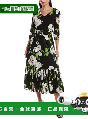 自营 Samantha Sung Amanda Midi连衣裙-绿色 美国奥莱直发