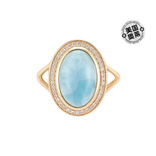 镀金纯银 直 光环戒指 Adornia 14k 美国奥莱 Larimar 蓝色