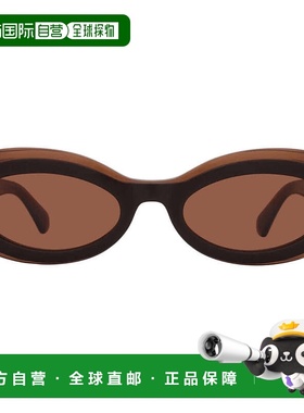 自营Salvatore Ferragamo Brown Oval Ladies Sunglasses SF2003S