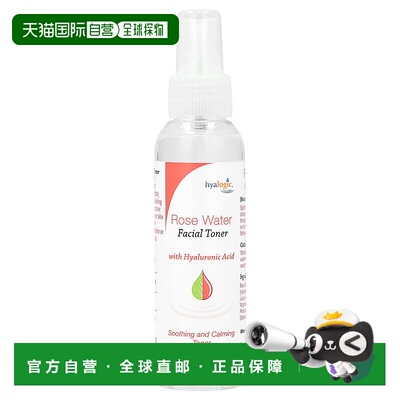 香港直邮Hyalogic LLC,玫瑰水面部爽肤水，4液量盎司（118毫升）