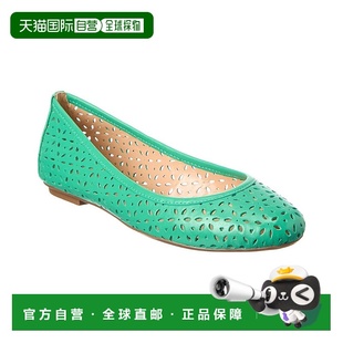 绿色 自营 底Leyla激光切割皮革平底鞋 sole法国鞋 美国奥 french