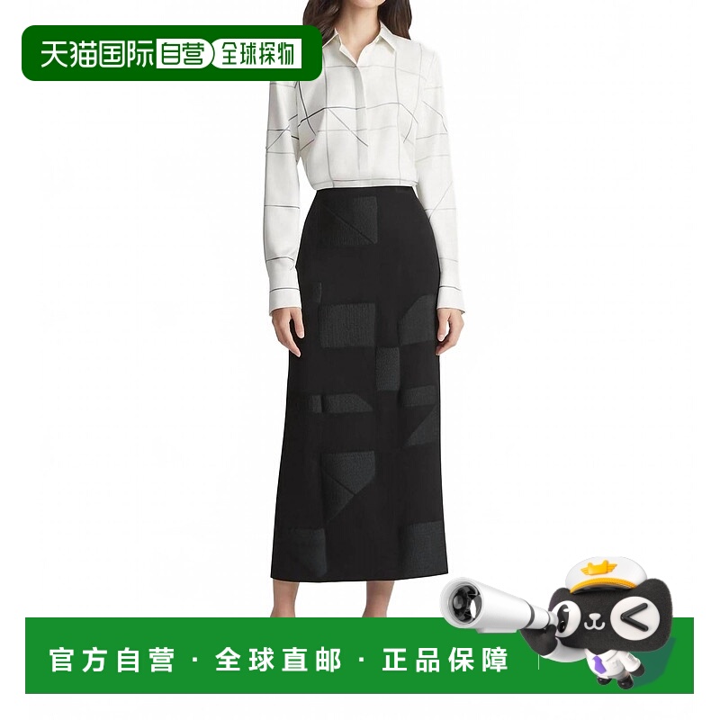 自营lafayette 148Floorplan Print Silk Twill Button Blouse In