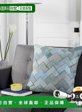 自营 Safavieh Draper 牛皮枕头 - 蓝绿色 美国奥莱直发