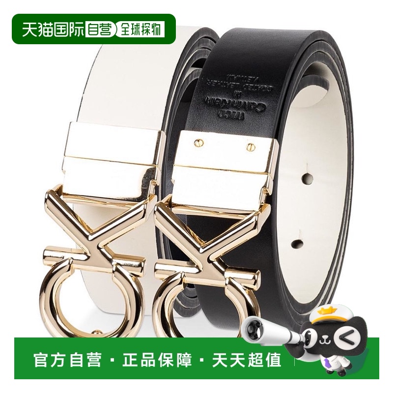 1h可退 【美国直邮】Calvin Klein 女士双面真皮腰带皮带时尚