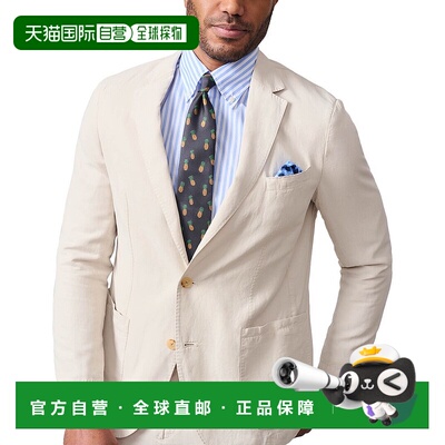 自营 J.McLaughlin Lisbon Linen-Blend Jacket - stone 美国奥莱