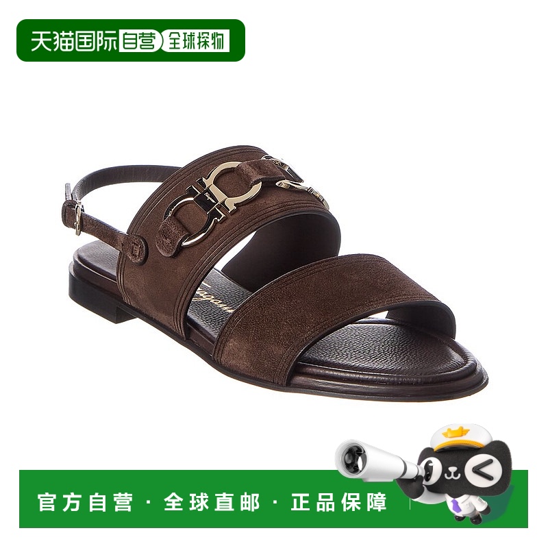 自营 Salvatore Ferragamo Chaim 皮革凉鞋 - 棕色 美国奥莱直发