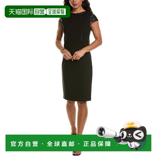自营Elie Tahari Ponte Sheath Dress - black 美国奥莱直发