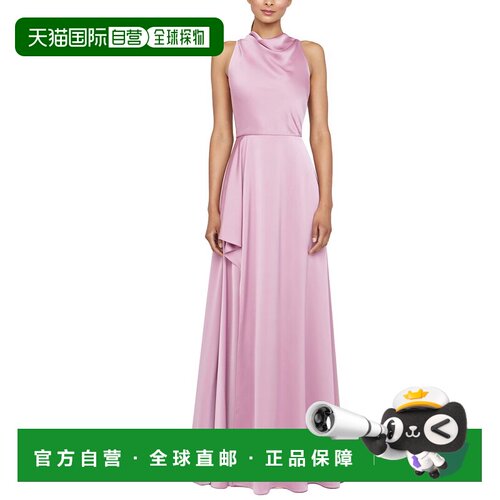 自营Theia Amara前罩袍垂坠礼服-紫色 美国奥莱直发连衣裙晚礼服
