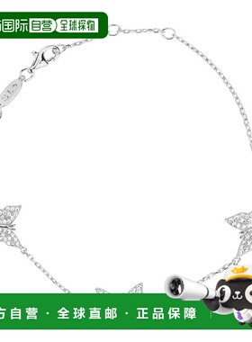 自营 Suzy Levian 纯银白色方晶锆石蝴蝶手链 - 白色 美国奥莱直