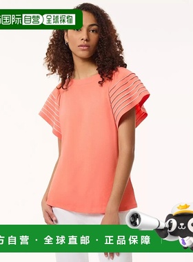 自营Jones New York女式T恤橙色飘逸袖船领套头衫FTS1182-橙色 美
