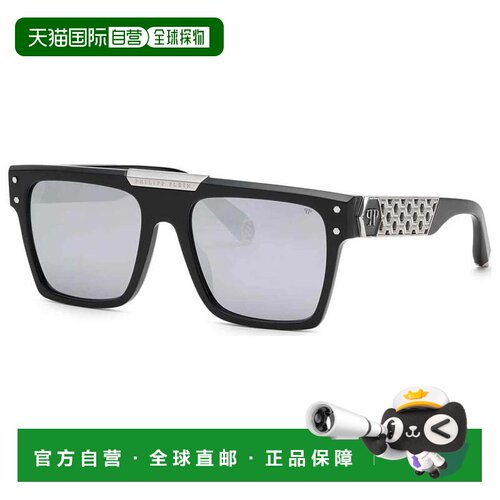 自营Philipp Plein男女通用55mm太阳镜SPP08055700W-闪亮黑色 美