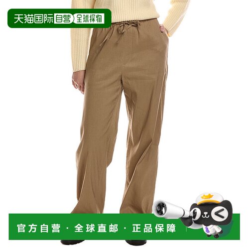 自营rag & bone Logan Linen-Blend Beach Pant - brown 美国奥莱