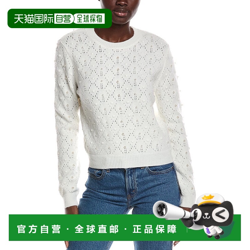 自营Nanette Nanette Lepore Pointelle Pearl Sweater - white