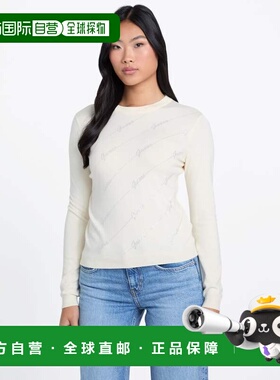 自营guessPeggy Rhinestone Logo Sweater - creme brulee 美国奥