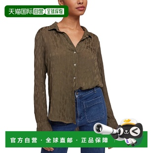 美国奥莱直发 绿色 自营Bella Dahl花朵纽扣衬衫