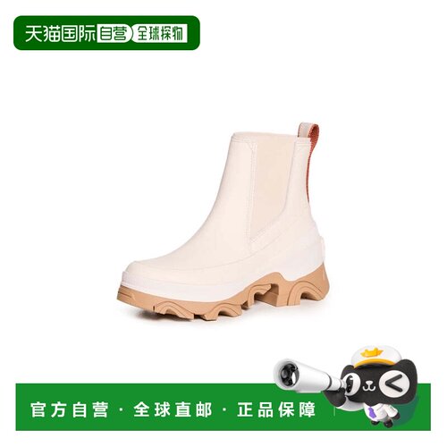 自营Sorel Brex靴子女士海盐皮革防水圆头切尔西ZAP256-白色 美国