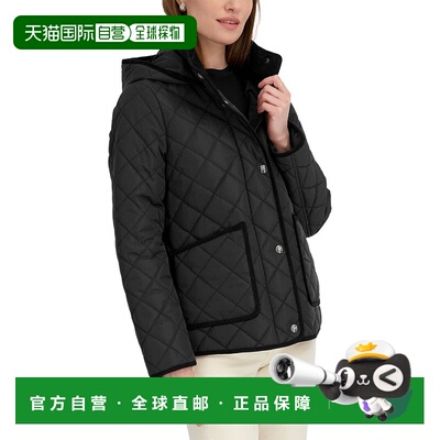自营Tahari Rosie Quilted Jacket - black 美国奥莱直发夹克