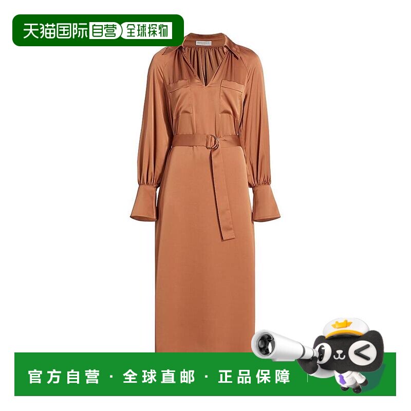 【美国直邮】Ramy Brook Cecilia 缎面腰带鸡尾酒裙 女装连衣裙
