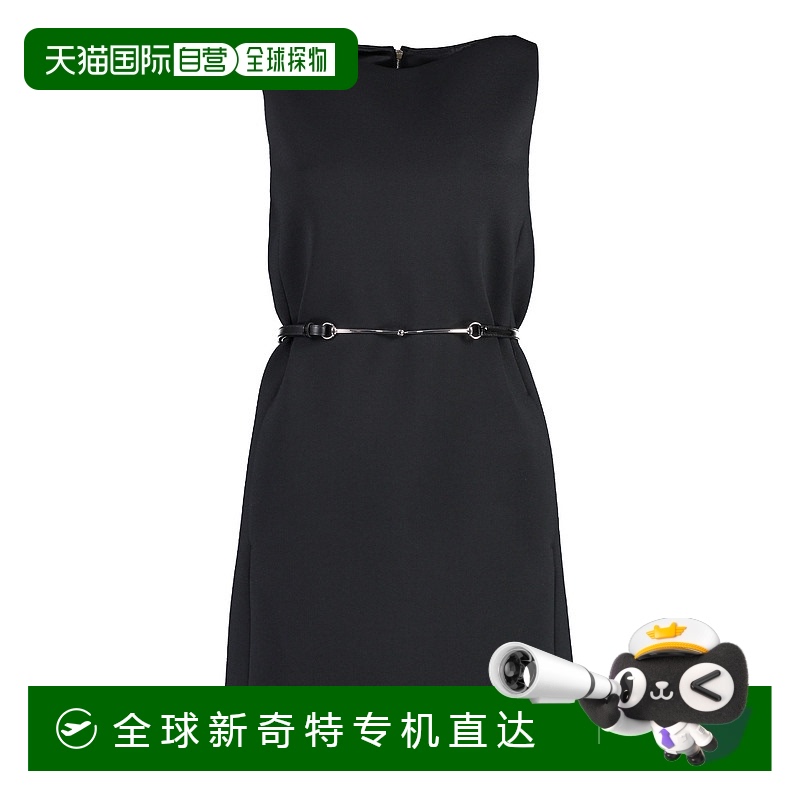 1h可退 香港直邮潮奢 Gucci 古驰 女士 马衔扣拉链羊毛连衣裙 759