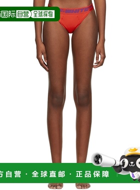 1h可退 香港直邮潮奢 off-white 女士 红色 Tape 比基尼 OWFA034S