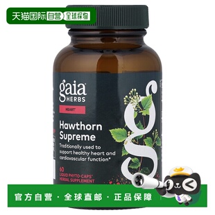 香港直发Gaia Herbs,优质山楂补充剂，60 粒素食液体 Phyto Caps