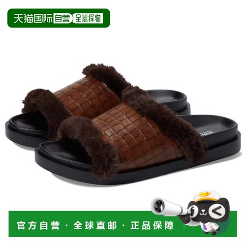 自营Stacy Adams Monty凉鞋男士M干邑鳄鱼皮滑梯JOBB2265-棕色 美