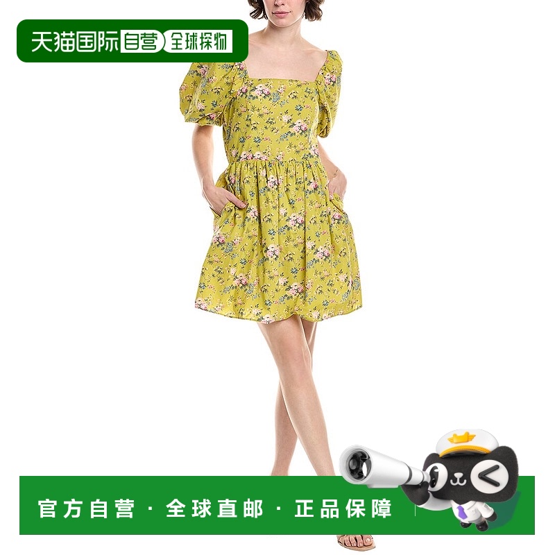 自营 Endless Rose Floral Print Mini Dress - green 美国奥莱直