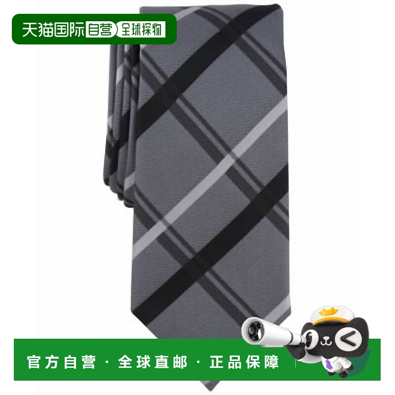 自营alfaniMen's Zuma Plaid Tie In Black - black 美国奥莱直发