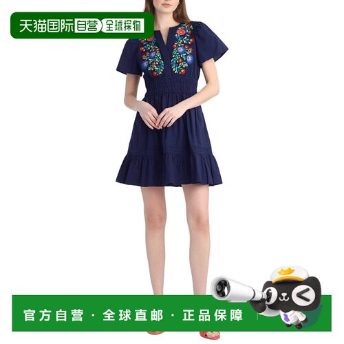 自营Draper James Wilson Mini Dress with Floral Embroidery -