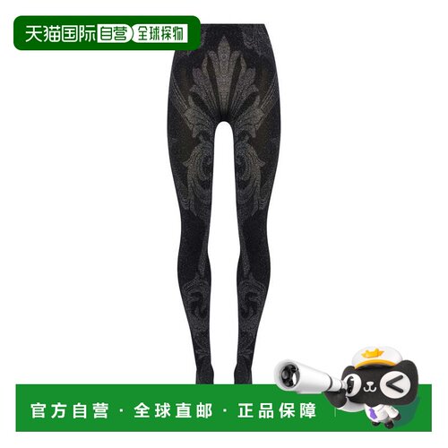 自营wolfordMetallic Jacquard Tights - black/silver 美国奥莱