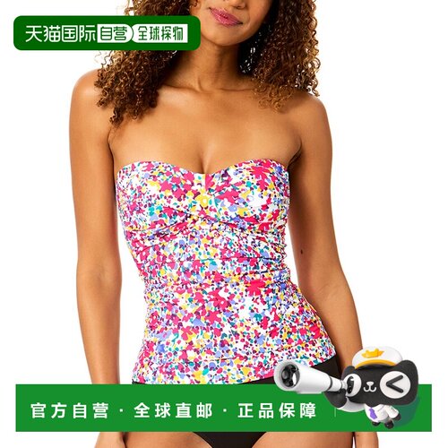 自营Anne Cole Twist Front抹胸Tankini-红色泳衣 美国奥莱直发