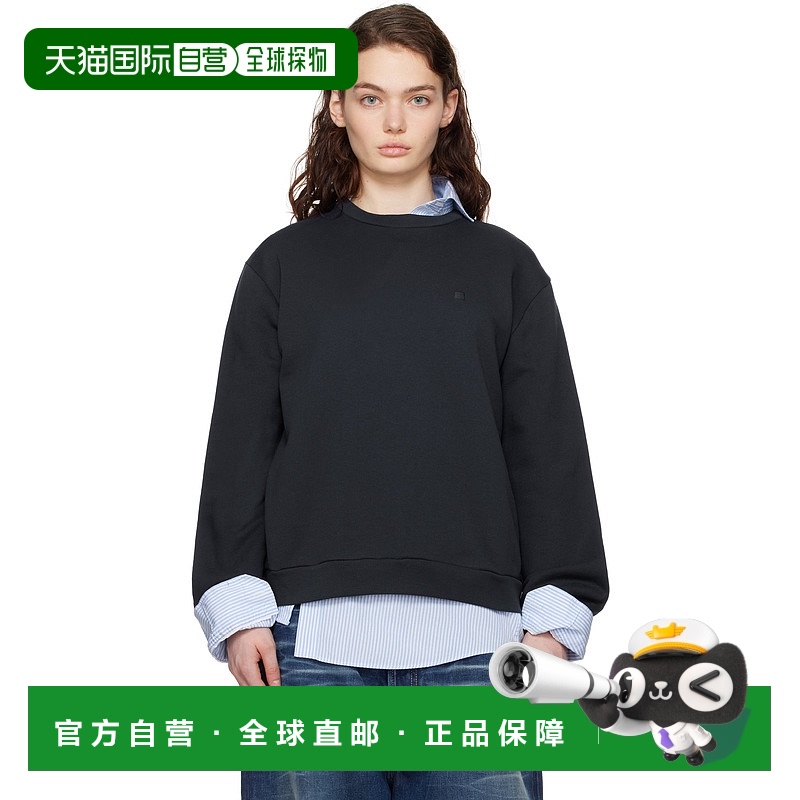 1h可退 香港直邮潮奢 Acne Studios 艾克妮 女士 海军蓝 Crew Nec