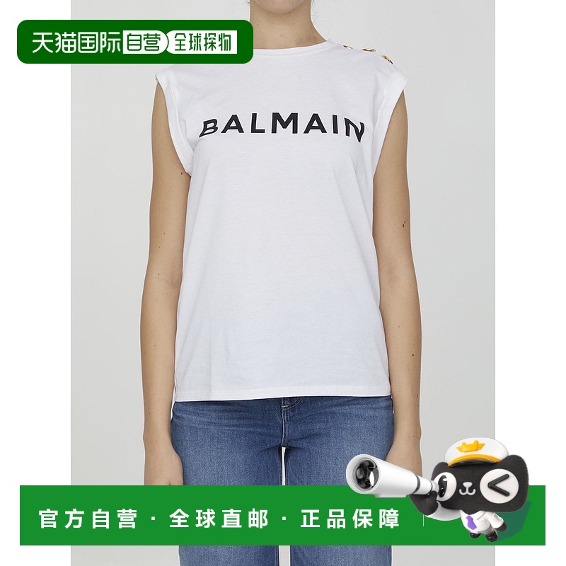 1h可退 香港直邮潮奢 Balmain 巴尔曼 女士 圆领T恤 AF1ED000BB02