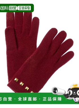 自营Portolano Studs On Cuff Cashmere Tech Gloves - red 美国