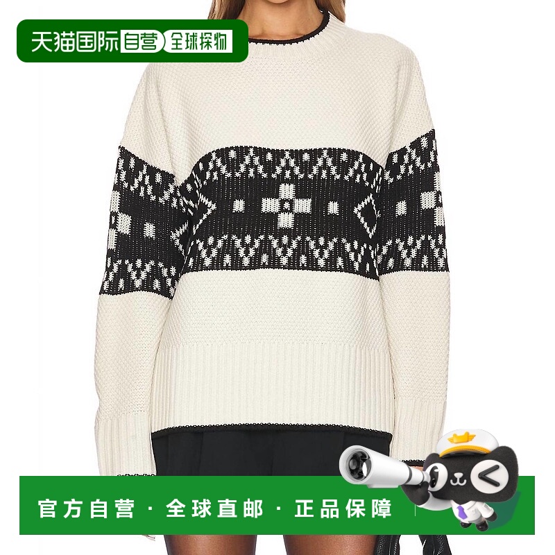 自营pistolaLenni Crewneck Sweater In Oatmeal Black Fairisle