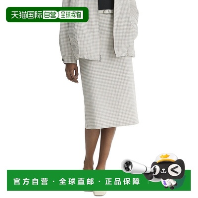 自营Vince Gardeners Check Pencil Skirt - beige 美国奥莱直发
