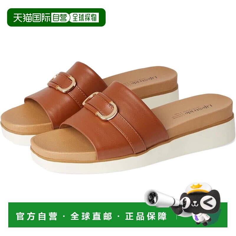 自营Lifestride Genevieve J3811S1200凉鞋女士棕色皮革防滑HTAT1
