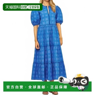 自營oliphant藍色泡泡袖 美國奧萊直發 長裙
