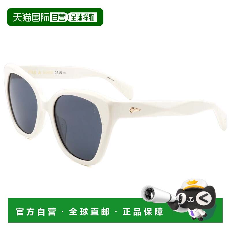 自营rag & boneRag&Bone女式54毫米白色太阳镜-白色 美国奥莱直发