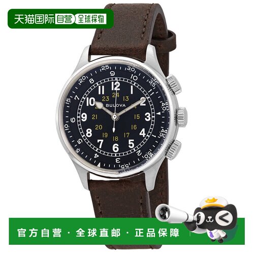自营Bulova Men's Black dial Watch - black 美国奥莱直发