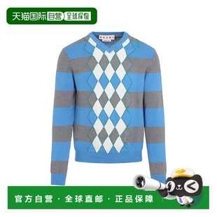 美国奥莱直发 蓝色 自营 marni浅蓝色棉质V领毛衣