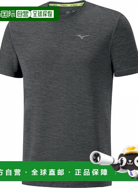 自营 Mizuno Impulse Core J2GA751907跑步T恤男式灰色圆领短袖-