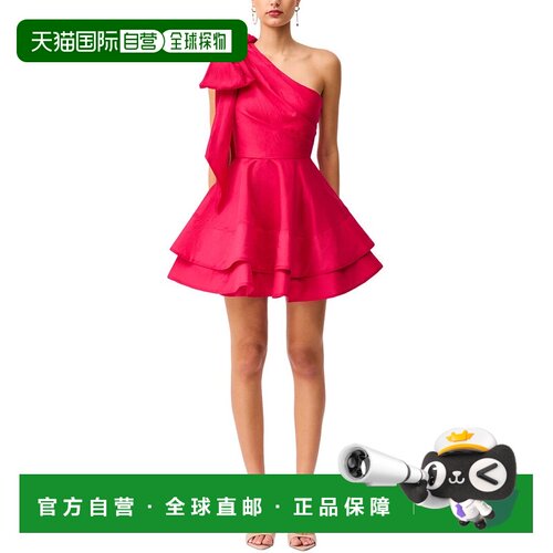 自营ELLIATT Thalia One Shoulder Mini Dress - cerise 美国奥莱