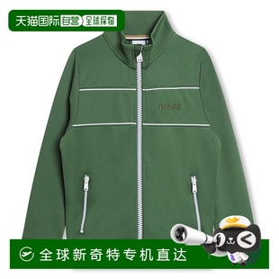 美国奥莱直发 绿色 自营 boss绿色徽标拉链运动衫
