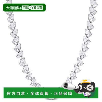 自营mimi & max39 1/2 CT TGW 创造了纯银白色蓝宝石泪珠网球项链