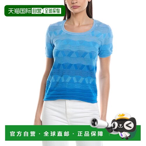 自营M Missoni Wave-Pattern Knit Sweater - blue 美国奥莱直发